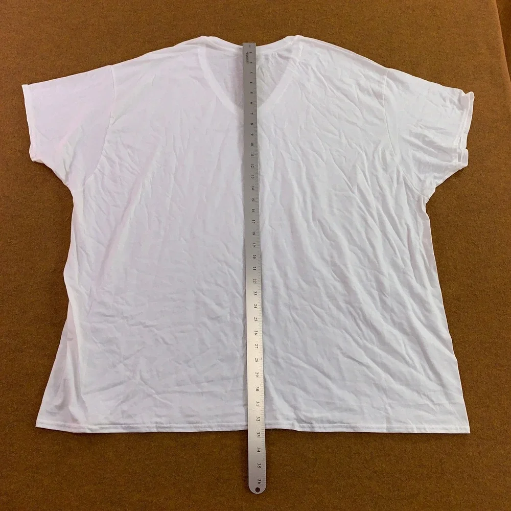 Hanes Mens 3XB White Ultimate Soft Breathable Tagless V-Neck T-Shirt 4 Pack New